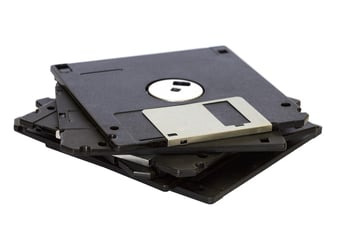 image of an old floppy disc to store business data and files on