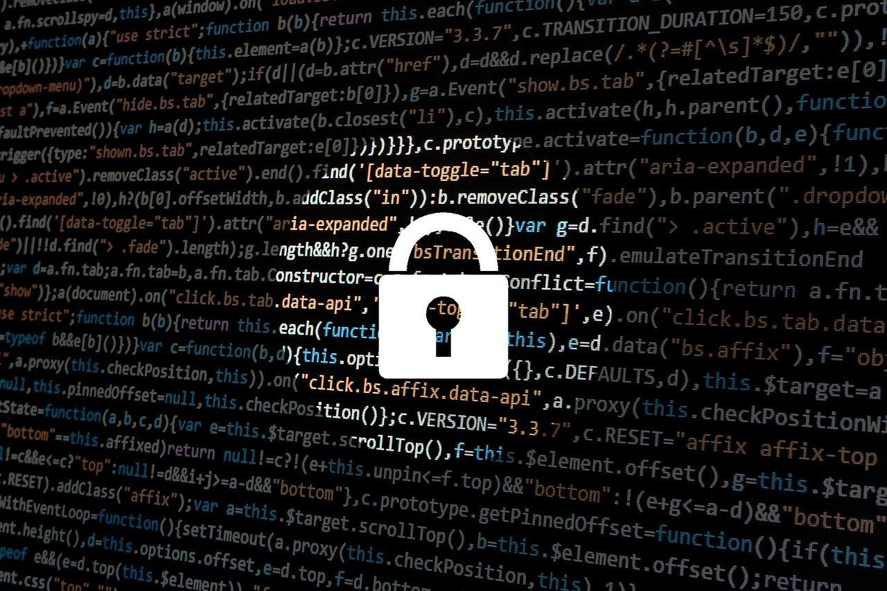 image of code and a padlock