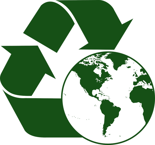 recycle symbol with green earth image