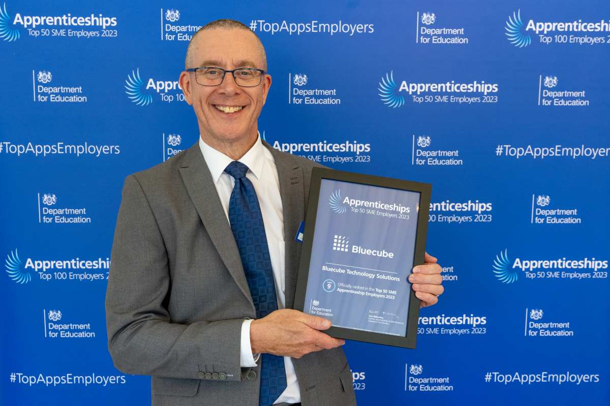 Bluecube winning Apprenticeship award