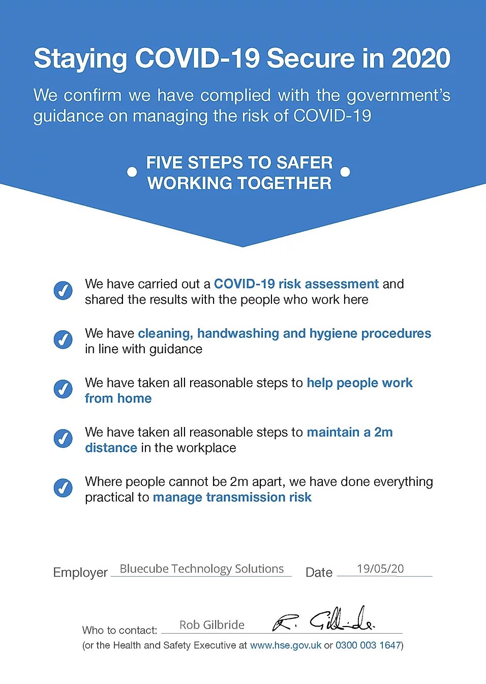 Managing Risk of COVID-19
