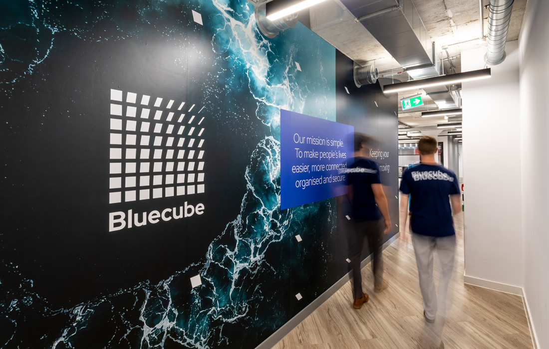 bluecube new branding in the milton keynes office